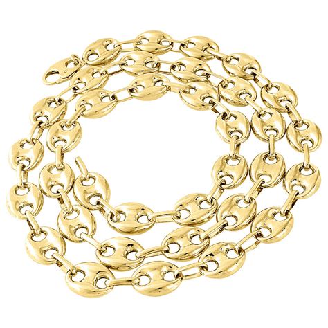 gucci ladies 18ct gold 1973 chain necklace|puffed gucci link gold chain.